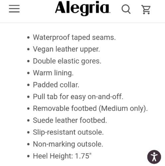 42 Alegria Waterproof Rowen Black Leather Chelsea Ankle Boot Shoe Women 11.5 12 - Picture 15 of 16